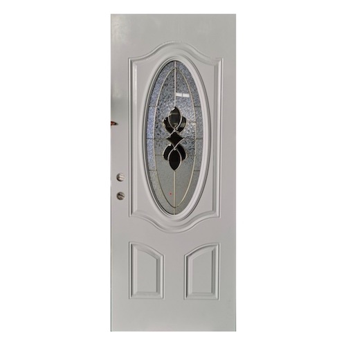 PU Steel Door with Oval Glass
